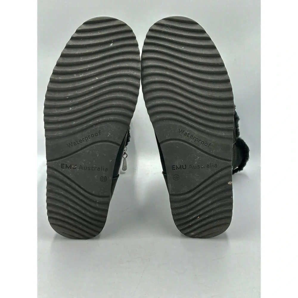 EMU Australia Latrobe Boots Womens 8 Black Leather Sheepskin W12168‎